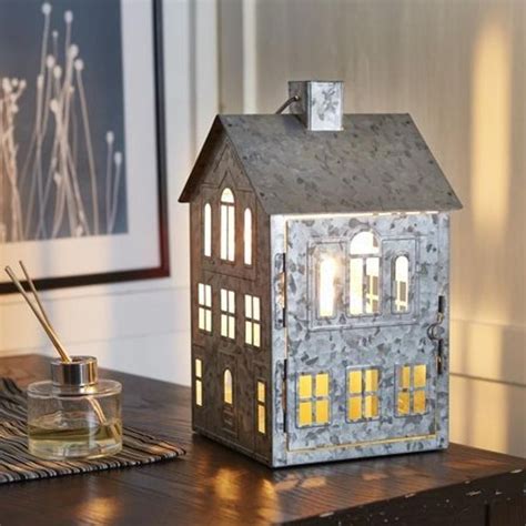 Wadada House Candle Holder, 7.9inch Metal Art Hollow House 